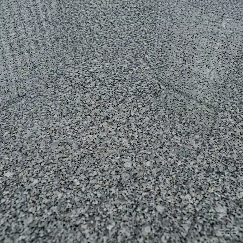 close-up texture of Cera Grey Granite showing dense grey mineral crystals and uniform speckled granite pattern