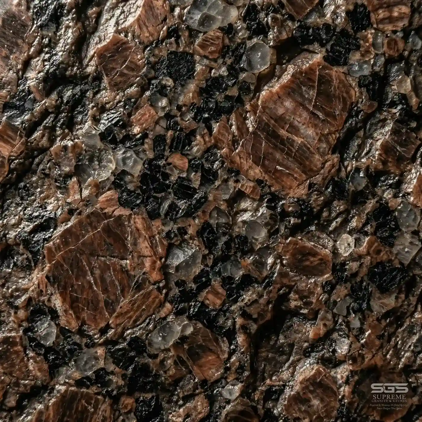 Close-up of Coffee Brown granite showing natural grain pattern with rough anti-skid laputra finish used in exterior flooring applications